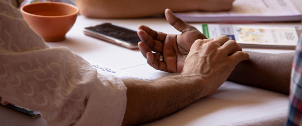 Ayurveda doshas; Nadi Pariksha at Sri Sri Ayurveda Hospital